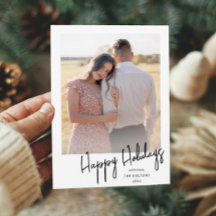 モダンなハッピーホリデー シンプルスクリプト フォト