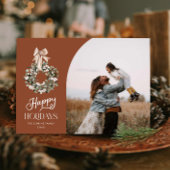 モダンなハッピーホリデー フォトカード シーズンカード