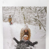 モダンなハッピーホリデー 薄いラインの境界線 5枚写真 三つ折りクリスマスカード (内部最初)