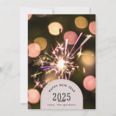 モダンなハッピー新年コーポレートアーチスパークラー シーズンカード (裏面)