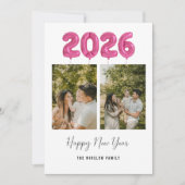 モダンなハッピー・ニュー・イヤー・フォト・コラージュ 2026 | エレガント シーズンカード (正面)