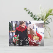 モダンなハッピー ホリデーズ フォト クリスマス グリーティング カード (スタンド正面)
