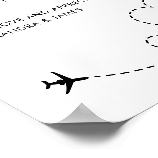 モダンなハニームーンファンドQRコード ウィッシングウェル ポスター (角)