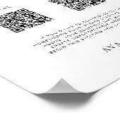 モダンなハニームーンファンドQRコード ウェディングサイン ポスター (角)