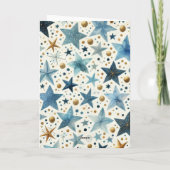 モダンなハヌカのデザインが施された、家族の写真を飾れるカスタムカード カード (裏面)