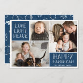 モダンなハヌカーの写真のコラージュ シーズンカード (正面/裏面)