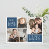 モダンなハヌカーの写真のコラージュ シーズンカード (スタンド正面)