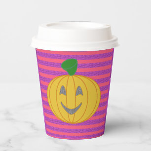 モダンなハロウィンのかぼちゃ オレンジ ビッグサイズ 紙コップ