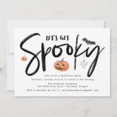 モダンなハロウィンパーティー Let's Get Spooky 招待状 (正面)