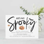 モダンなハロウィンパーティー Let's Get Spooky 招待状 (スタンド正面)