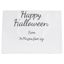 モダンなハロウィン 家族の名前の書道 ラージペーパーバッグ