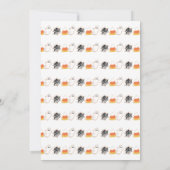 モダンなハロウィーンのクッキーのおばけと蜘蛛の誕生日 招待状 (裏面)