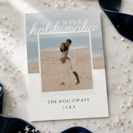 モダンなハワイアン・クリスマスのフォトカード「Mele Kalikimaka」 シーズンカード