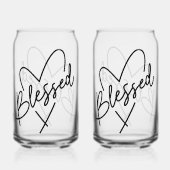 モダンなハンドライティングのBlessed Heart ガラス缶 (裏面)