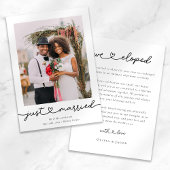 モダンなハートのカリグラフィー 結婚しました フォト 案内状