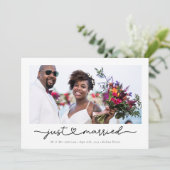 モダンなハートのカリグラフィー　結婚記念写真 案内状 (スタンド正面)