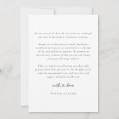 モダンなハートのカリグラフィー　結婚記念写真 案内状 (裏面)