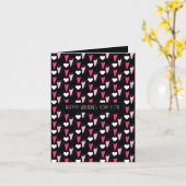 モダンなハートのミックスパターン バレンタインデー カード (黄色い花)