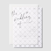 モダンなハートの手書き結婚式 ベラム紙招待状 (オフセット (招待状))
