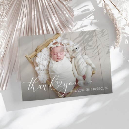 モダンなハートスクリプト 誕生のお知らせ 招待状