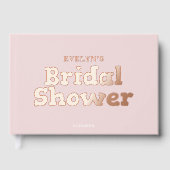 モダンなハート ピンクの結婚前お祝い ゲストブック (正面)