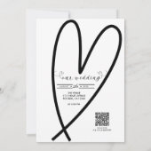 モダンなハート ブラック＆ホワイト ミニマルLOVE ウェディング (裏面)
