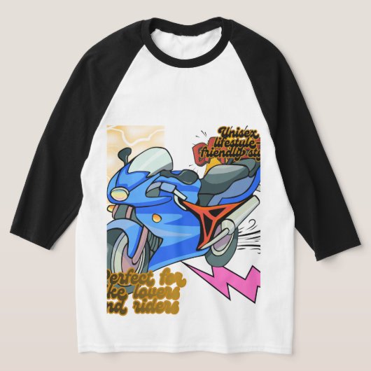モダンなバイクのグラフィック Tシャツ (レイダウン)