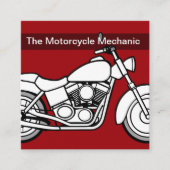 モダンなバイク整備士のビジネスカード スクエア名刺 (正面)