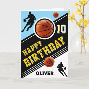 モダンなバスケットボールプレイヤーをテーマにした誕生日 カード