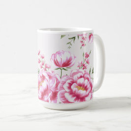 モダンなバラの花のデザイン コーヒーマグカップ