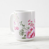 モダンなバラの花のデザイン コーヒーマグカップ (正面左)