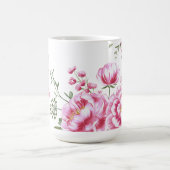 モダンなバラの花のデザイン コーヒーマグカップ (中央)