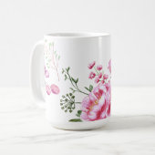 モダンなバラの花のデザイン コーヒーマグカップ (正面左)