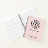 モダンなバラピンクのビジネス ロゴ ノートブック (内部)