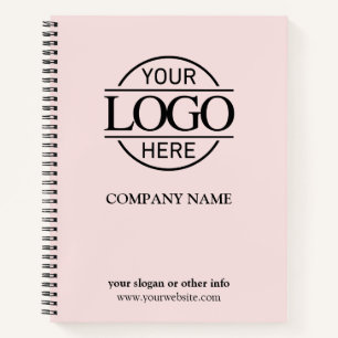 モダンなバラピンクのビジネス ロゴ ノートブック