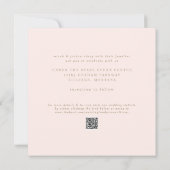 モダンなバラ色のスクエア結婚式 招待状 (裏面)