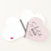 モダンなバラ色のピンクのイニシャル名スケッチパッド ノートブック (内部)