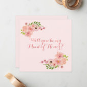 モダンなバラ色のピンクゴールドの私のメイドオブオナーになって ノートカード (正面/裏面インサイチュ)