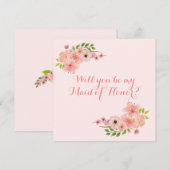 モダンなバラ色のピンクゴールドの私のメイドオブオナーに ノートカード (正面/裏面)