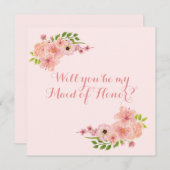 モダンなバラ色のピンクゴールド 私のウェディングパーティに来てくれる? ノートカード (正面/裏面)