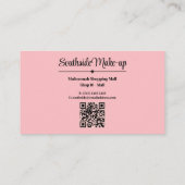 モダンなバラ色のメイクアップアーティスト事業 名刺 (裏面)