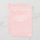 モダンなバラ色の水彩画ウェディングゲストインフォ エンクロージャーカード (正面/裏面)