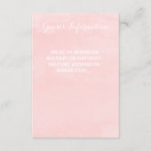 モダンなバラ色の水彩画ウェディングゲストインフォ エンクロージャーカード (正面)