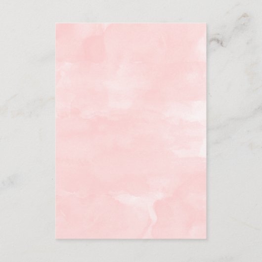 モダンなバラ色の水彩画ウェディングゲストインフォ エンクロージャーカード (裏面)