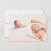 モダンなバラ色の私の名付け親の洗礼 招待状 (裏面)