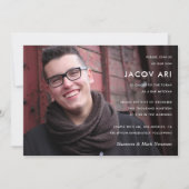 モダンなバル・ミツヴァまたはバット・ミツヴァの写真 招待状 (正面)