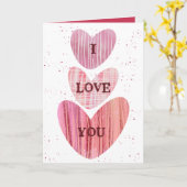 モダンなバレンタインカード 愛のメッセージ ピンクのハート カード (黄色い花)