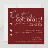 モダンなバレンタインデーのパーティの招待状 招待状 (裏面)