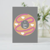 モダンなバレンタイン ハーツ ドーナツ フロスティング カード (スタンド正面)