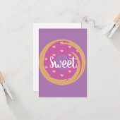 モダンなバレンタイン ハート ドーナツ ピンクのフード カード (正面/裏面インサイチュ)